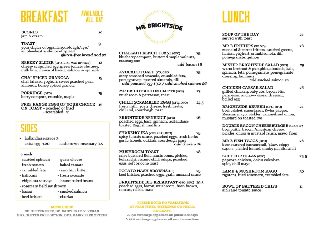 Mr Brightside Cafe Menu Pg 01