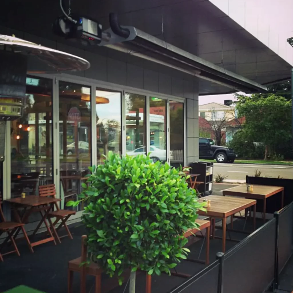 Mr Brightside Cafe Caulfield heated outdoor dining