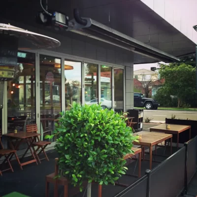 Mr Brightside Cafe Caulfield heated outdoor dining